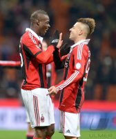 FUSSBALL SERIE A:  Mario Balotelli, Stephan El Shaarawy (v. li., AC Mailand)