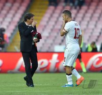 FUSSBALL SERIE A 2014/2015: Trainer Garcia (AS Rom) und Totti (AS Rom)