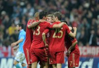 Fussball CHL  Saison 2011/2012:  Mario Gomez , Thomas Mueller (v. li., FC Bayern Muenchen)